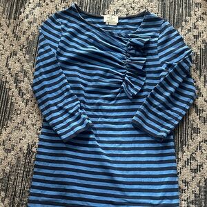 Kate Spade Navy and Black Striped Long Sleeve Top